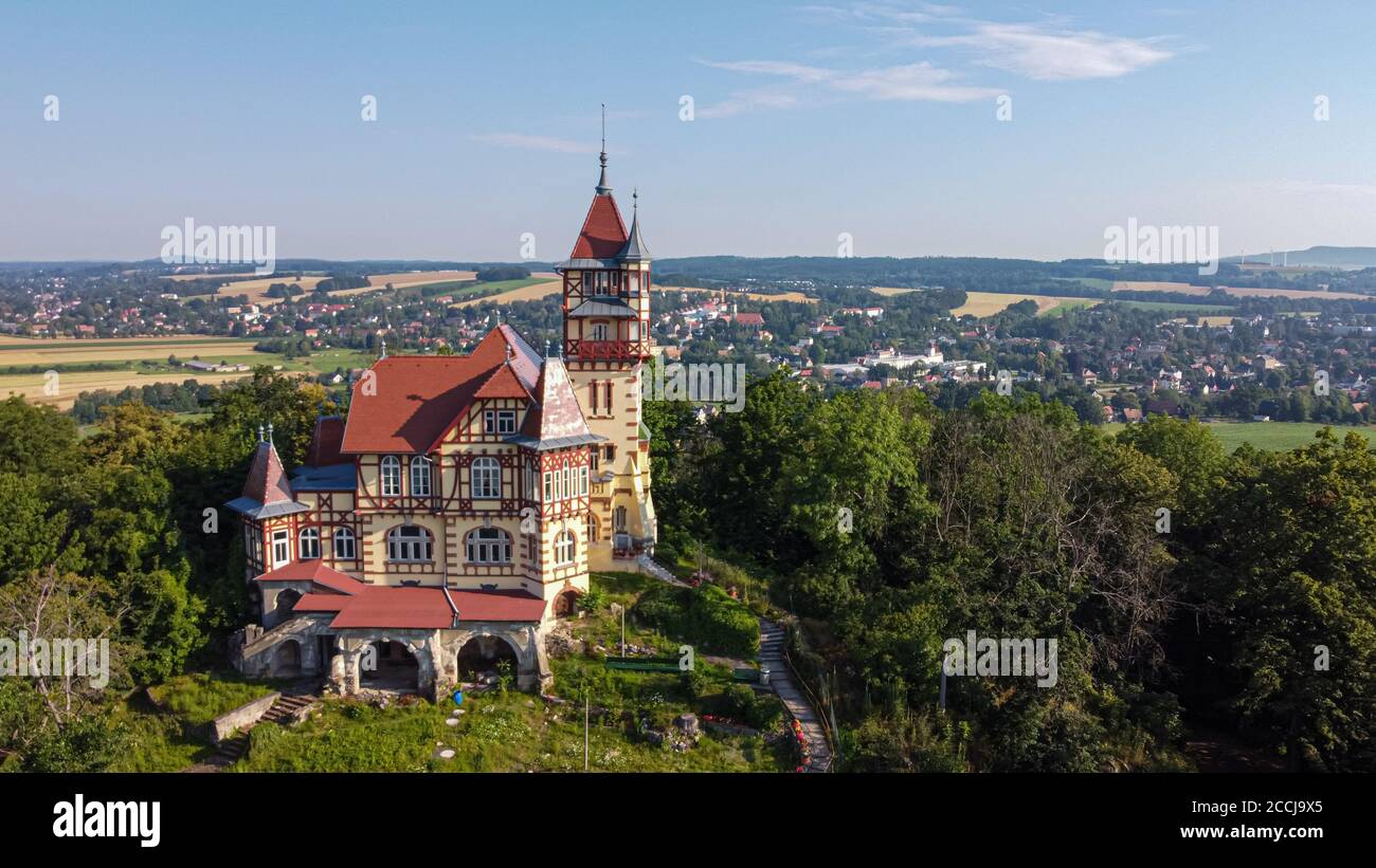 Il Burgsberg, la montagna natale di Varnsdorf Foto Stock
