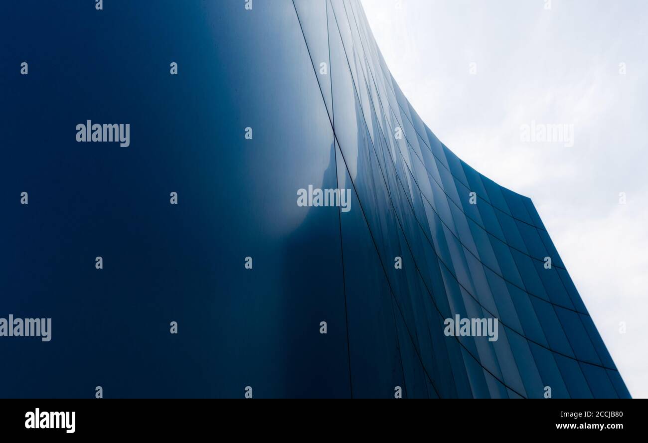 parete blu business edifici architettura sfondo modello astratto Foto Stock