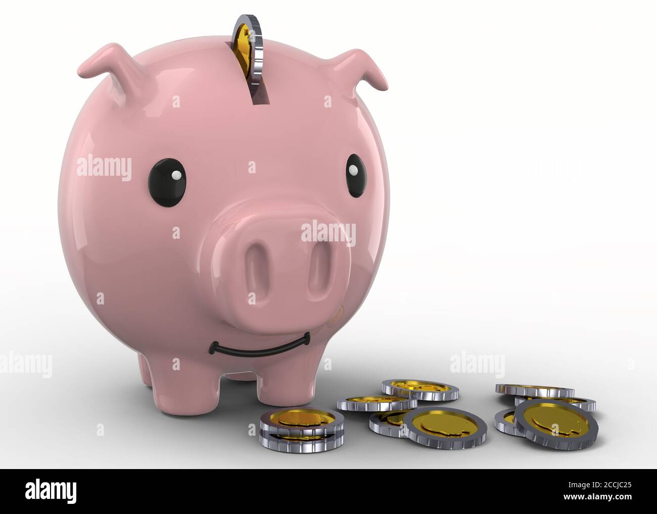 Banca di moneta di maiale - 3D Foto Stock