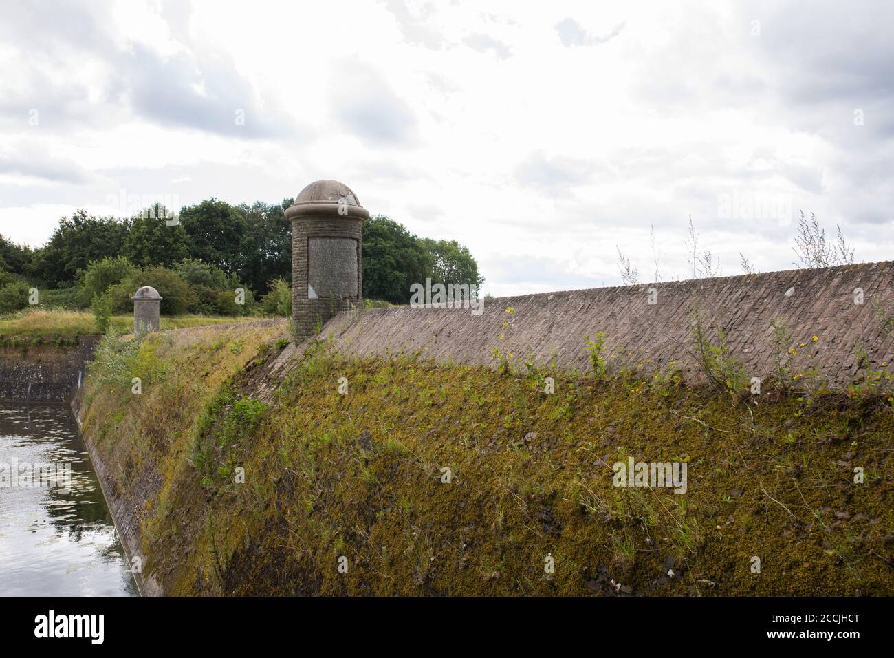 Vista sulle fortificazioni e i canali della città fortezza Naarden Investire nei Paesi Bassi Foto Stock