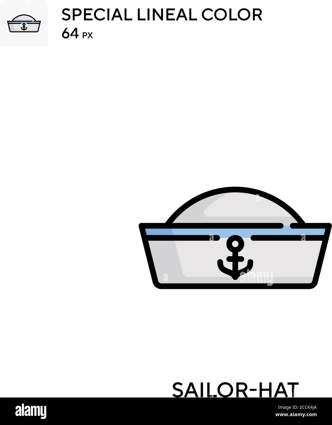 Sailor-Hat icona colore lineare speciale. Modello di disegno simbolo illustrazione per elemento dell'interfaccia utente Web mobile. Pittogramma moderno a colori perfetto su tratti modificabili Illustrazione Vettoriale
