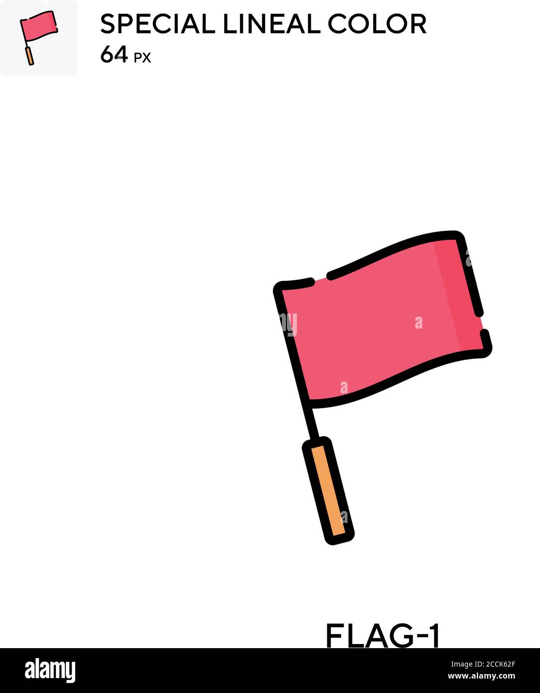 Flag-1 icona di colore lineare speciale. Modello di disegno simbolo illustrazione per elemento dell'interfaccia utente Web mobile. Pittogramma moderno a colori perfetto su tratti modificabili. Illustrazione Vettoriale