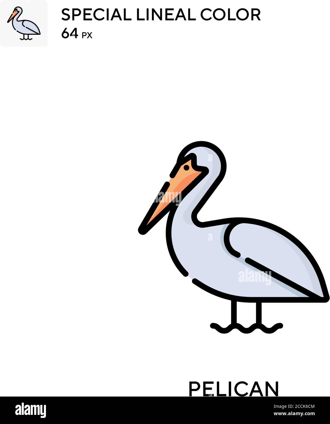 Icona Pelican Special Lineal color. Modello di disegno simbolo illustrazione per elemento dell'interfaccia utente Web mobile. Pittogramma moderno a colori perfetto su tratti modificabili. Illustrazione Vettoriale