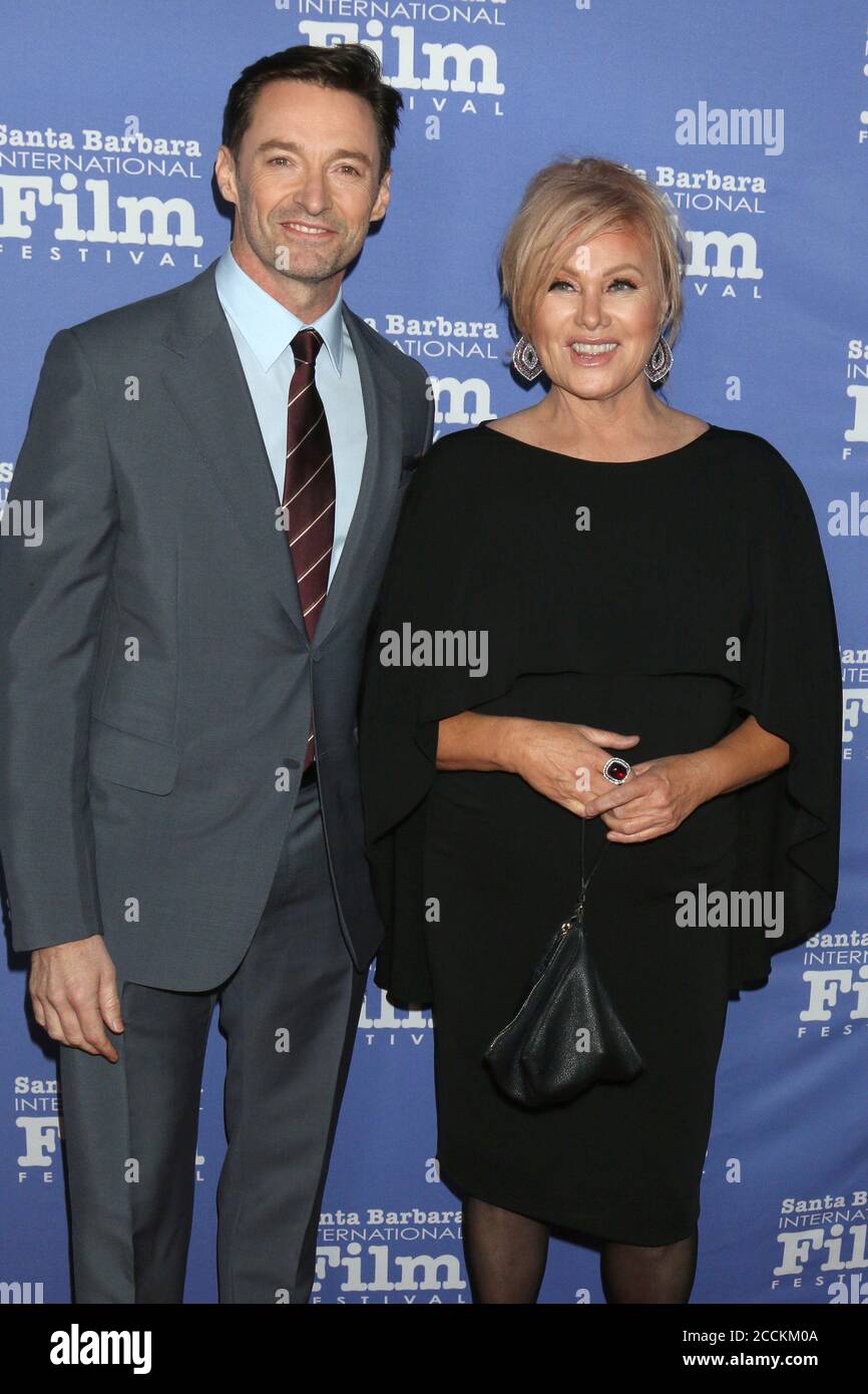 LOS ANGELES - NOV 19: Hugh Jackman, Deborra-lee Furness al SBIFF Kirk Douglas Award in onore di Hugh Jackman al Ritz Carlton Bacara il 19 novembre 2018 a Santa Barbara, CA Foto Stock