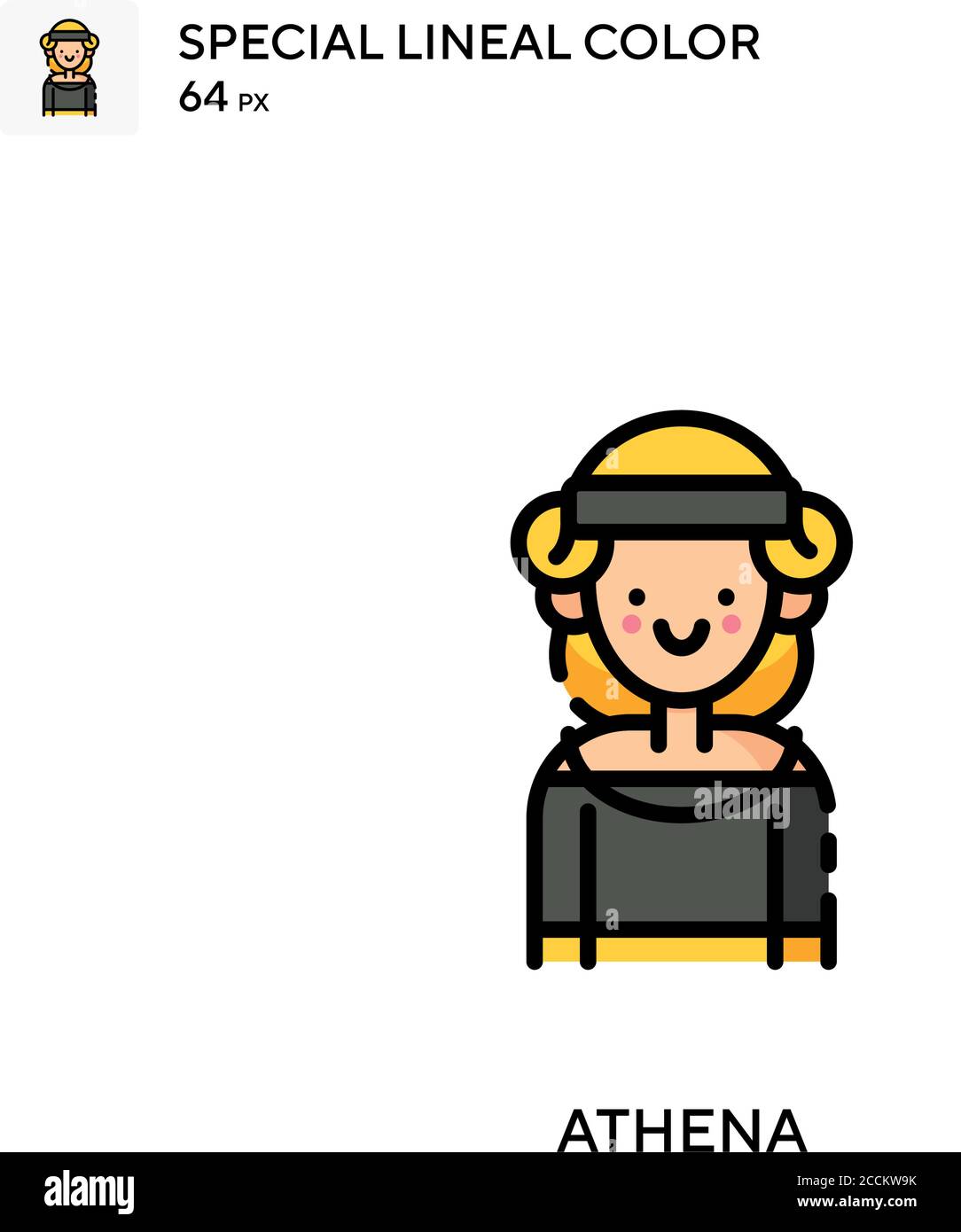 Athena icona colore lineare speciale. Modello di disegno simbolo illustrazione per elemento dell'interfaccia utente Web mobile. Pittogramma moderno a colori perfetto su tratti modificabili. Illustrazione Vettoriale