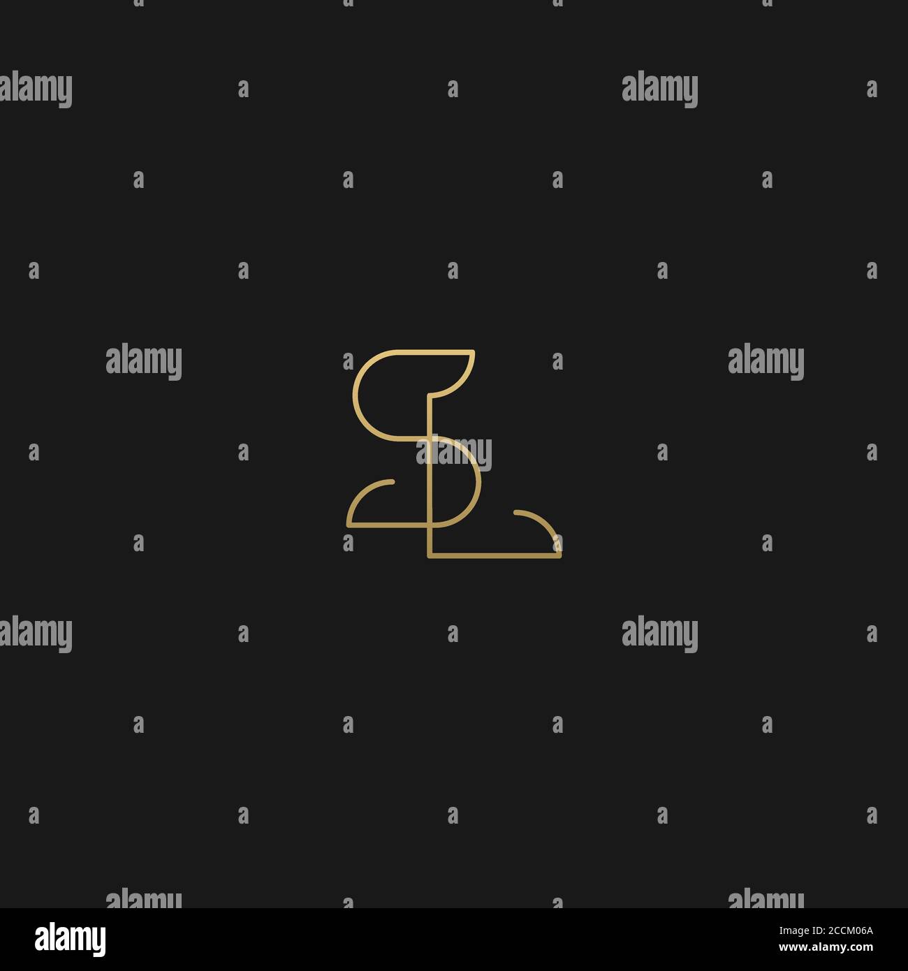 Creative minimal moderno elegante elegante esclusivo classico lusso SL LS L S iniziale basato lettera icona logo. Illustrazione Vettoriale