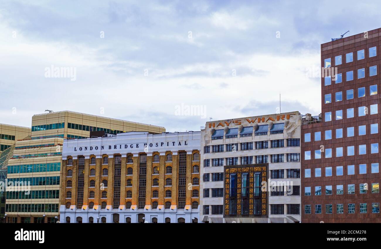 London Bridge Hospital, Londra, 2020. L'ospedale si trova sulla riva del Tamigi e appartiene all'HCA International, il più grande privato Foto Stock