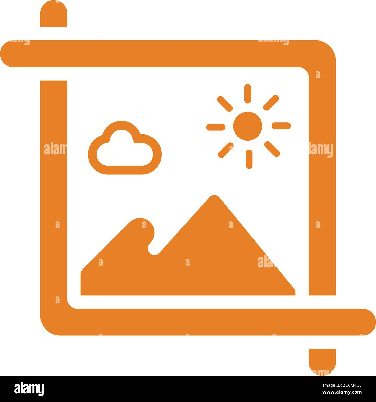 L'icona dell'immagine ritagliata è isolata su sfondo bianco. Semplice illustrazione vettoriale per grafica e web design. Illustrazione Vettoriale