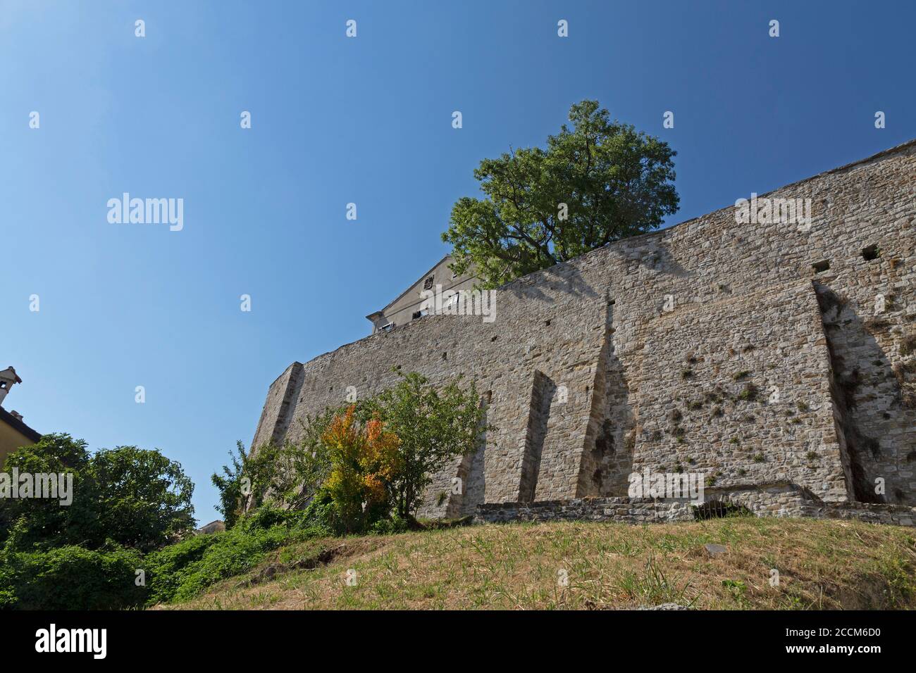 Mura cittadine, Motovun, Istria, Croazia Foto Stock