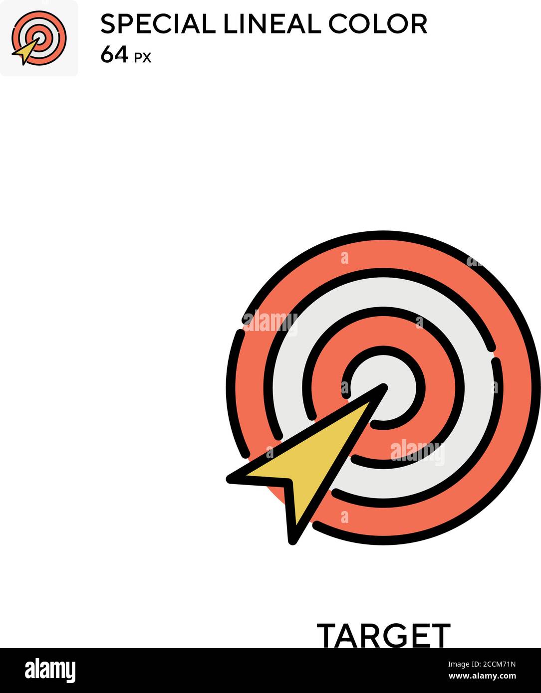 Icona colore lineare speciale target. Modello di disegno simbolo illustrazione per elemento dell'interfaccia utente Web mobile. Pittogramma moderno a colori perfetto su tratti modificabili. Illustrazione Vettoriale