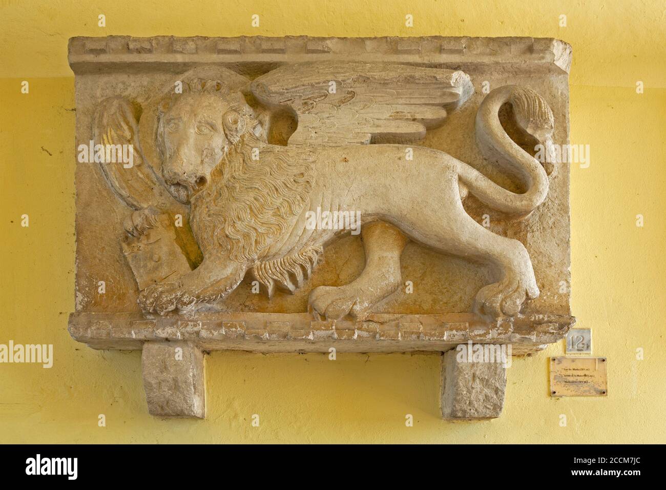 Leone di San Marco del 15 ° secolo, Motovun, Istria, Croazia Foto Stock