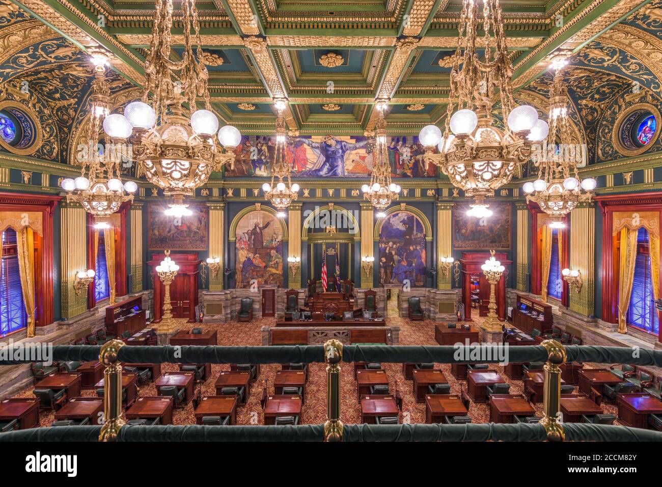 HARRISBURG, Pennsylvania - Novembre 23, 2016: La Camera della Casa dei Rappresentanti in Pennsylvania State Capitol. Foto Stock