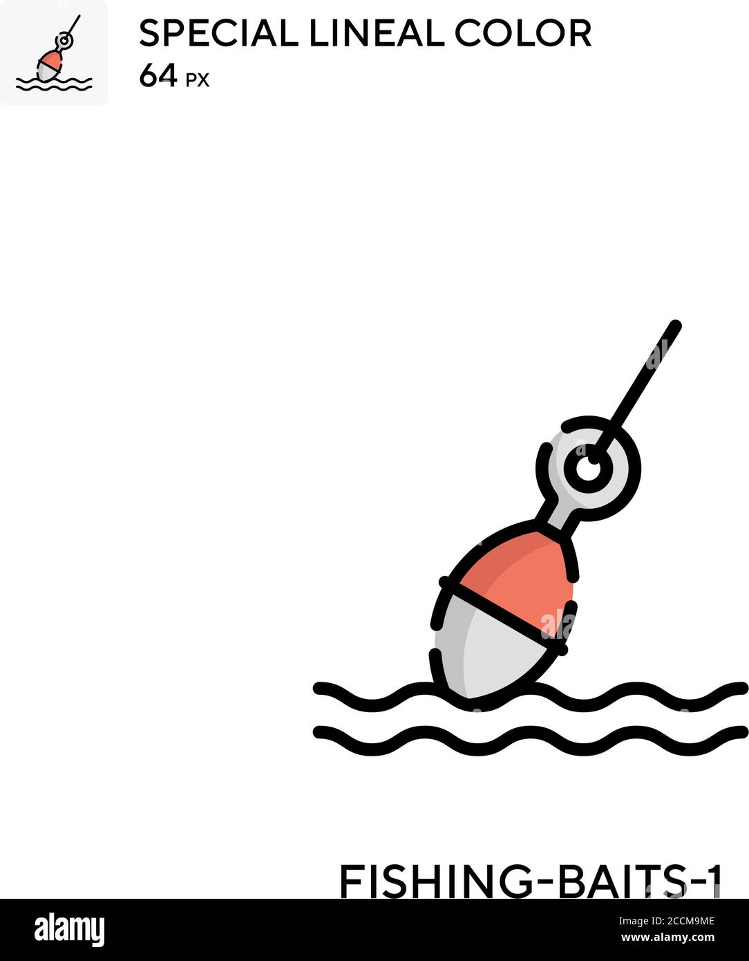 Pesca-esche-1 icona colore lineo speciale. Modello di disegno simbolo illustrazione per elemento dell'interfaccia utente Web mobile. Pittogramma moderno a colori perfetto su modificabili Illustrazione Vettoriale
