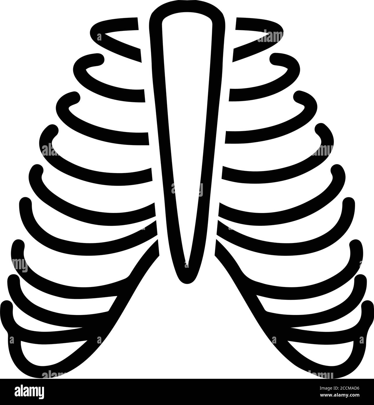 Ossa, gabbia, icona costola. Bel disegno e vettore completamente editabile per uso commerciale, file stampati e presentazioni, materiali promozionali, web o a. Illustrazione Vettoriale