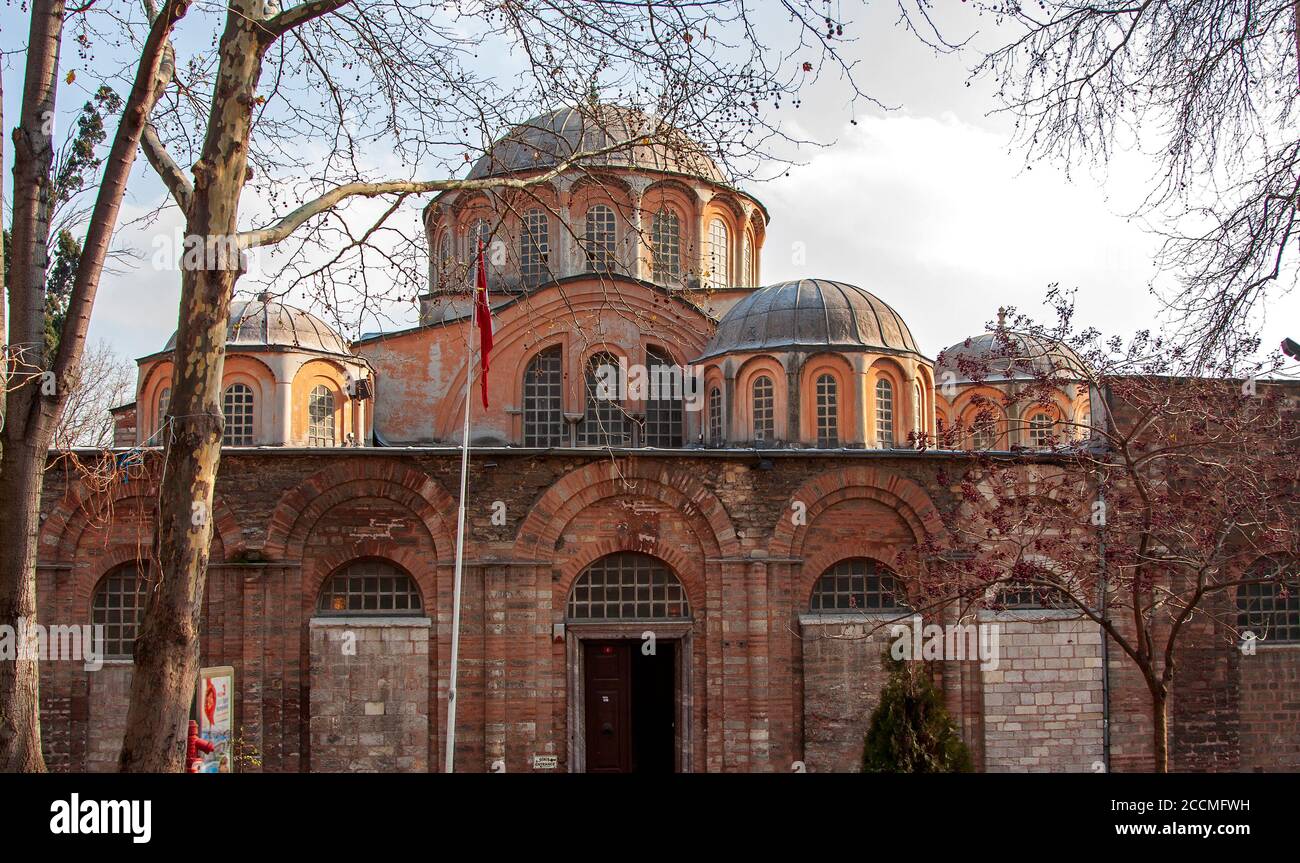 Chiesa di Chora particolare con cupola è la più bella chiesa bizantina dopo Hagia Sophia. Si trova nel quartiere Edirnekapi di Istanbul, che Foto Stock