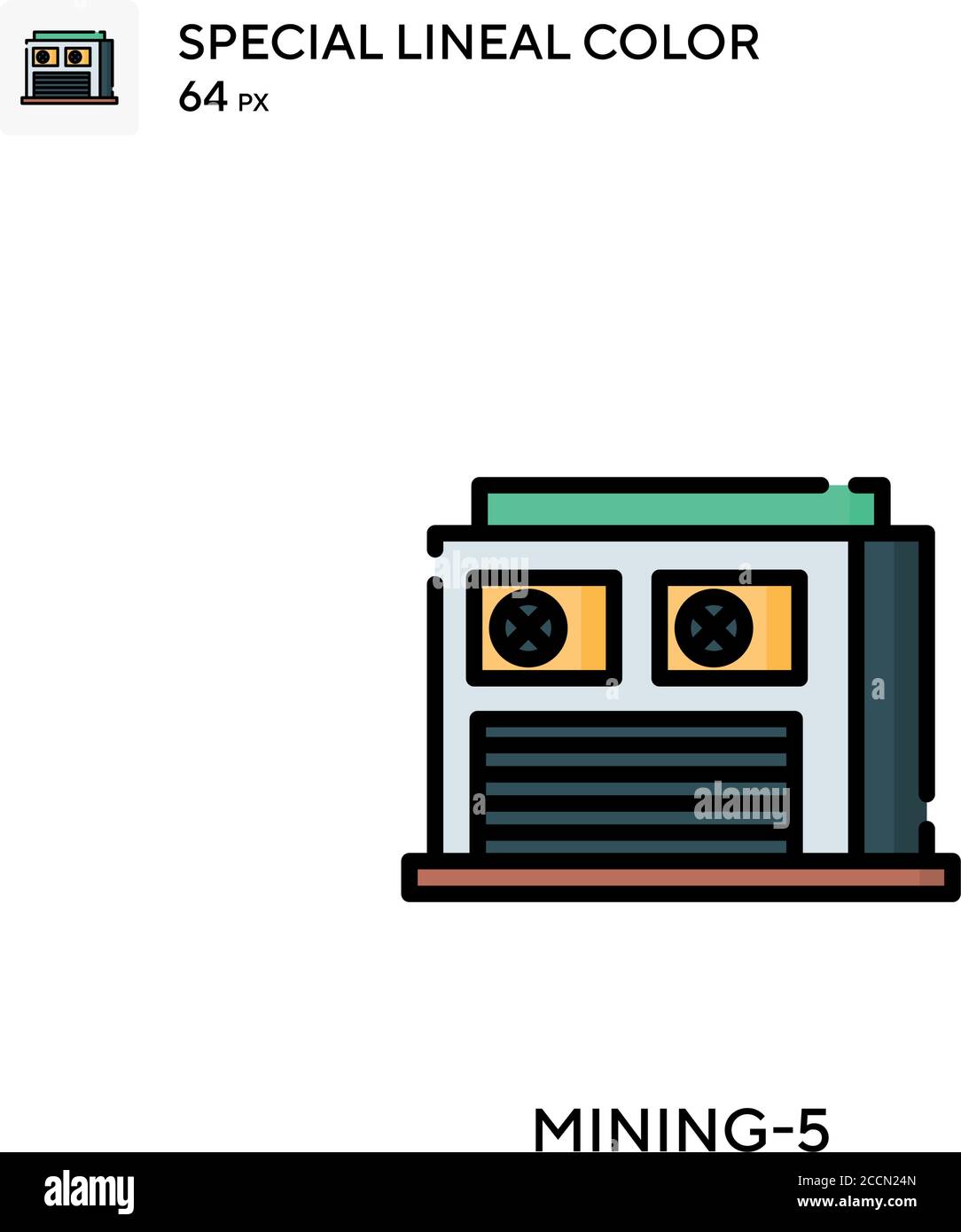 Mining-5 icona a colori speciali. Modello di disegno simbolo illustrazione per elemento dell'interfaccia utente Web mobile. Pittogramma moderno a colori perfetto su tratti modificabili. Illustrazione Vettoriale