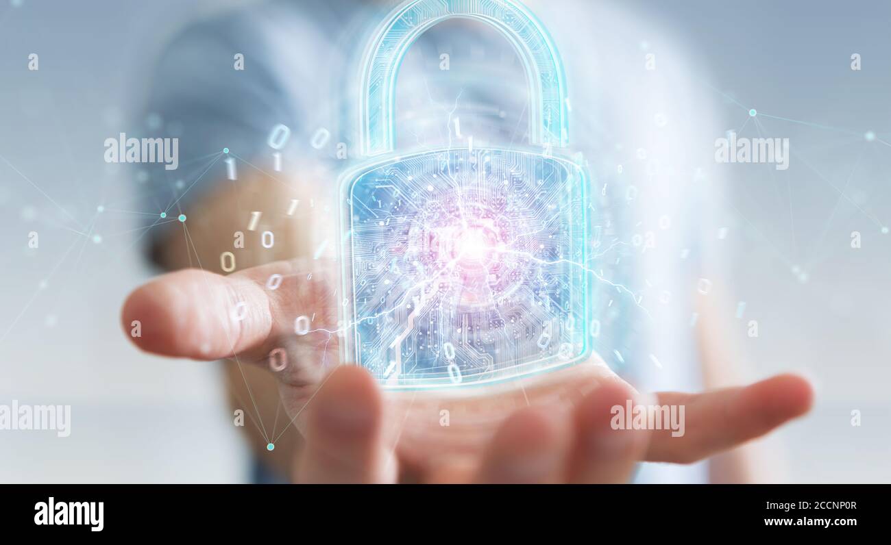 Sicurezza web aziendale con sistema lucchetto Foto Stock