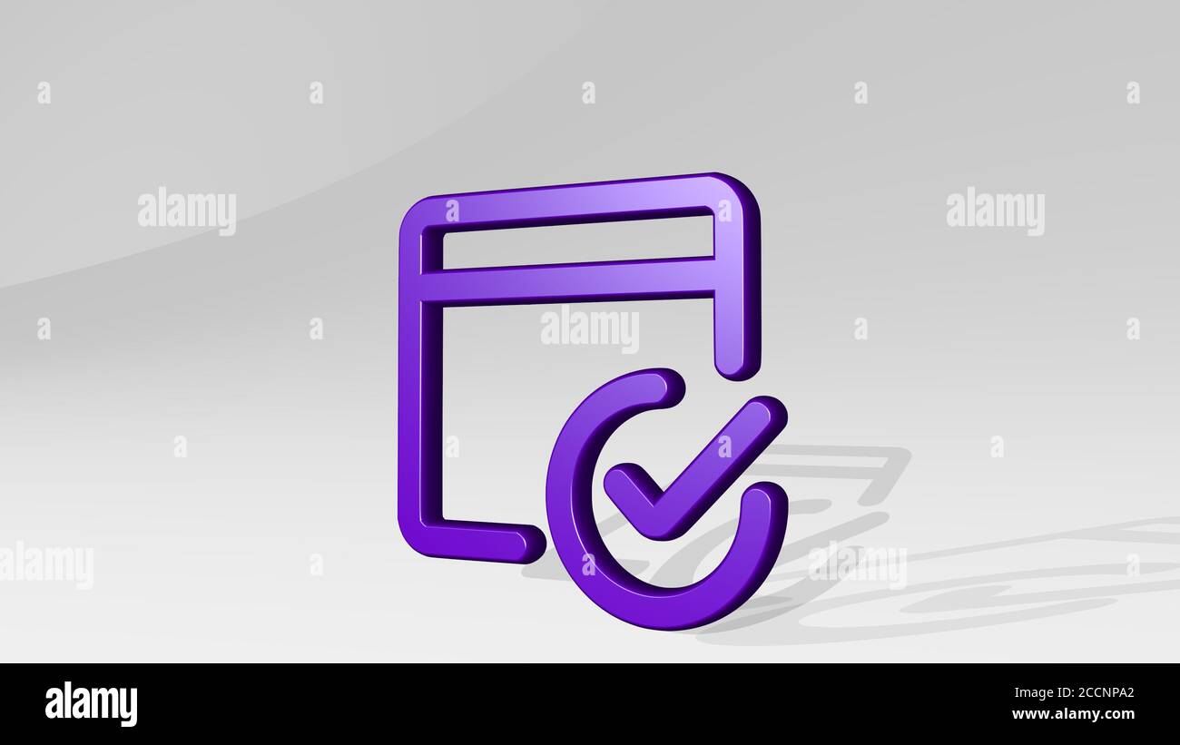 CONTROLLO DELLA FINESTRA DELL'APP 3D Icon Casting Shadow, illustrazione 3D Foto Stock