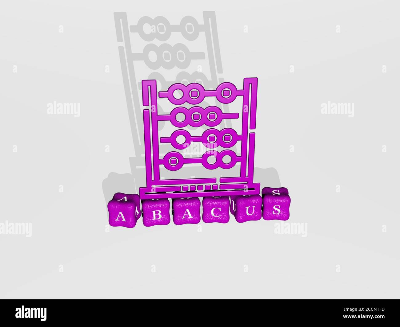 Icona ABACUS 3D su testo cubico, illustrazione 3D Foto Stock