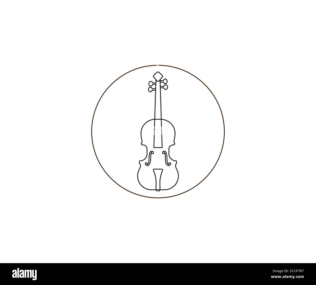 Musica, stringa, icona del violino. Illustrazione vettoriale, design piatto. Illustrazione Vettoriale