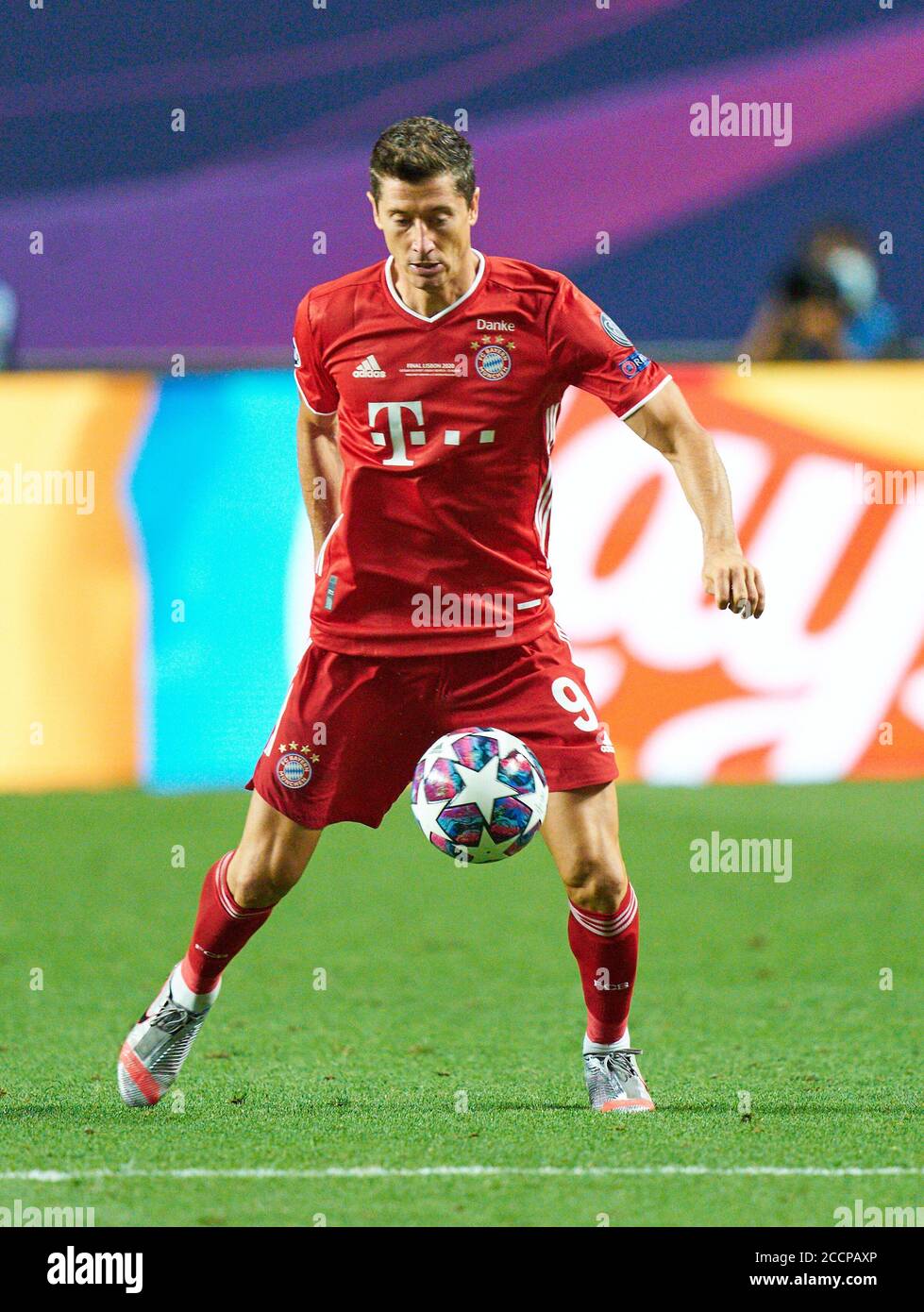 Lisbona, Lissabon, Portogallo, 23 agosto 2020. Robert LEWANDOWSKI, FCB 9 nella partita finale UEFA Champions League, torneo finale FC BAYERN MUENCHEN - PARIS ST. Credit: Peter Schatz/Alamy Live News Foto Stock