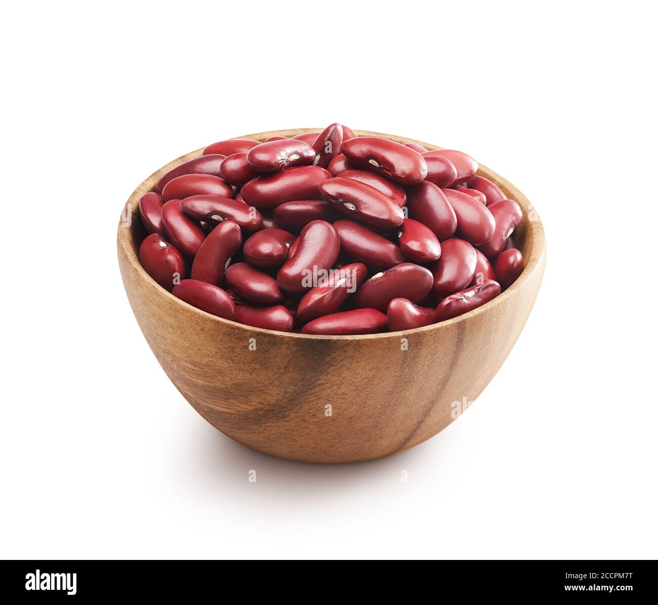 Ciotola di fagioli rossi isolati su fondo bianco - tracciato di ritaglio incluso Foto Stock