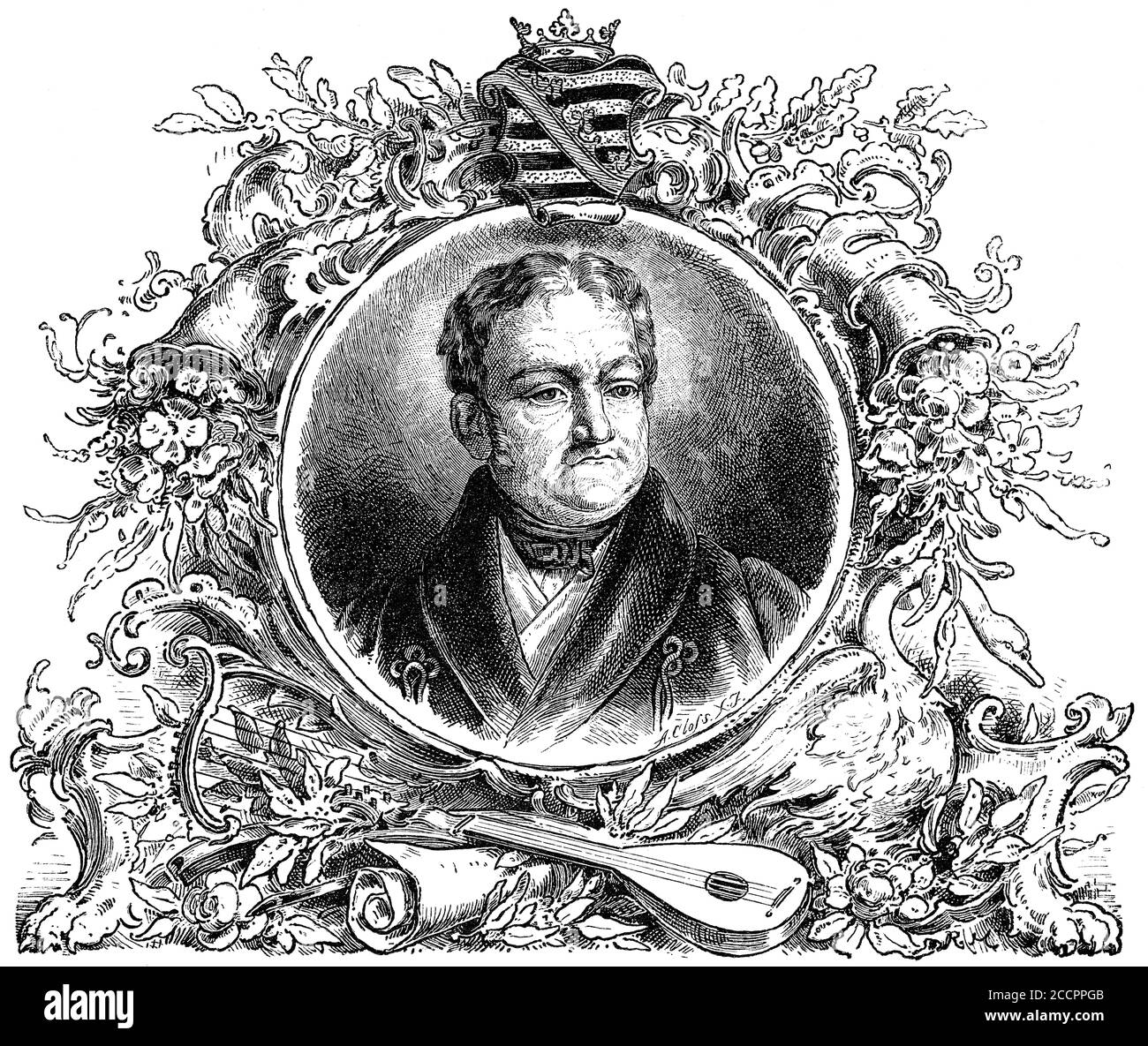 Karl August, o Carlo Augusto, 1757 – 1828, il sovrano duca di Sassonia-Weimar e di Sassonia-Eisenach Foto Stock