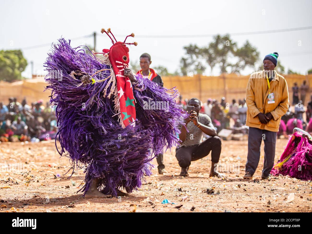 Maschere Danza al Festiva Festival di Dedougou, Burkina Faso Foto Stock
