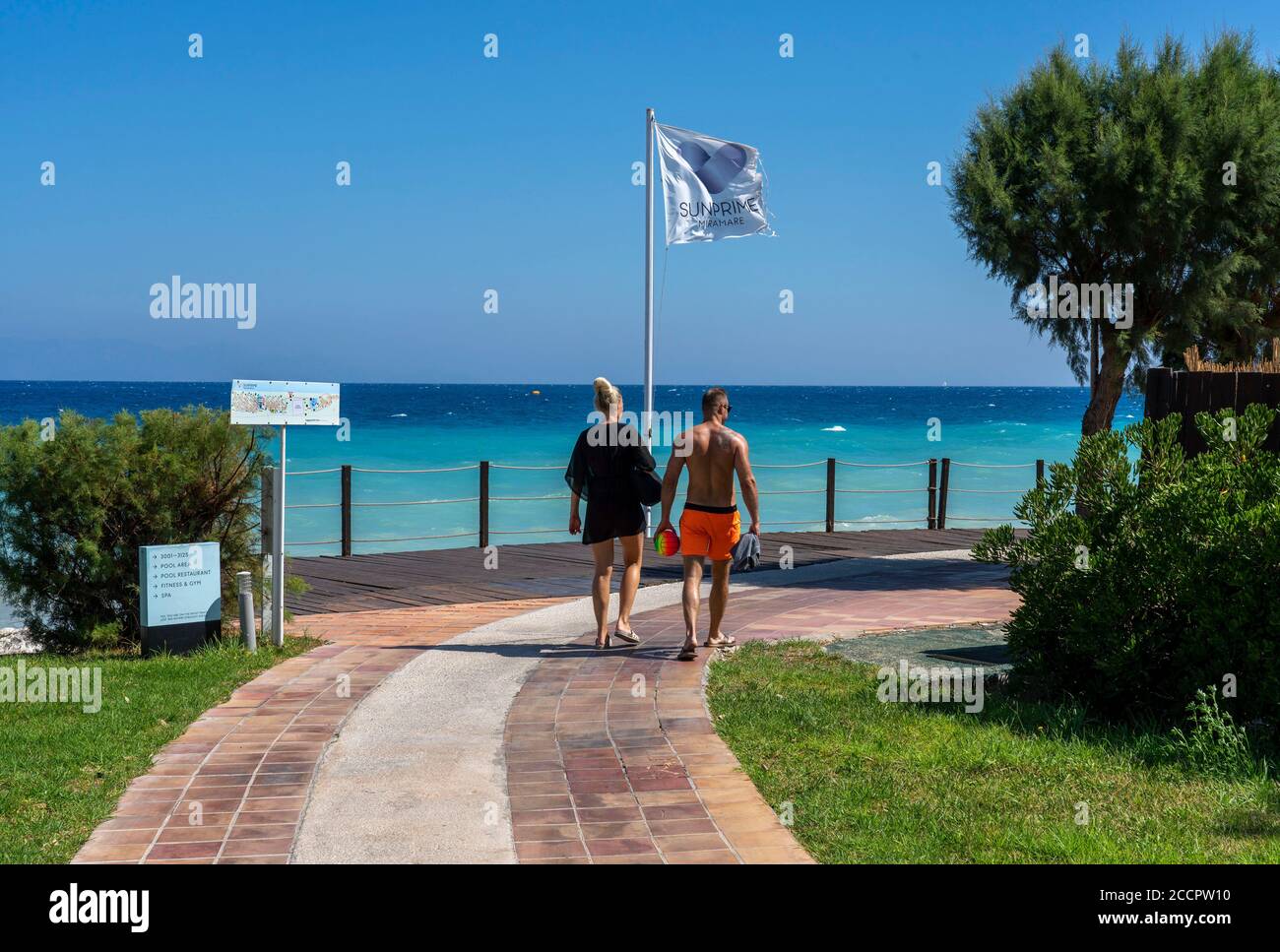 Sunprime Miramare Beach resort di vacanza a Rodi, Grecia Foto Stock