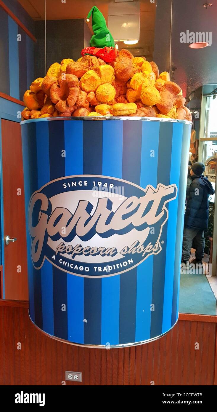 Garrett Popcorn negozi, una tradizione di Chicago, Chicago Illinois, Stati Uniti Foto Stock