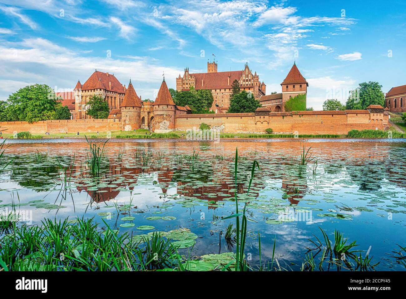 Castello teutonico in Malbork (Marienburg) in Pomerania (Polonia) Foto Stock
