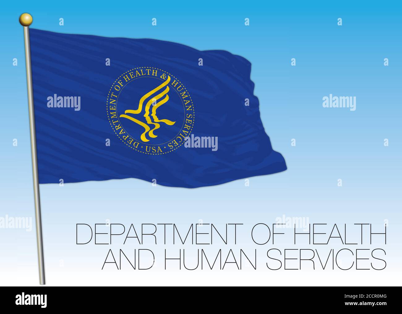 Bandiera del Dipartimento della Sanità e dei servizi umani degli Stati Uniti, illustrazione vettoriale Illustrazione Vettoriale