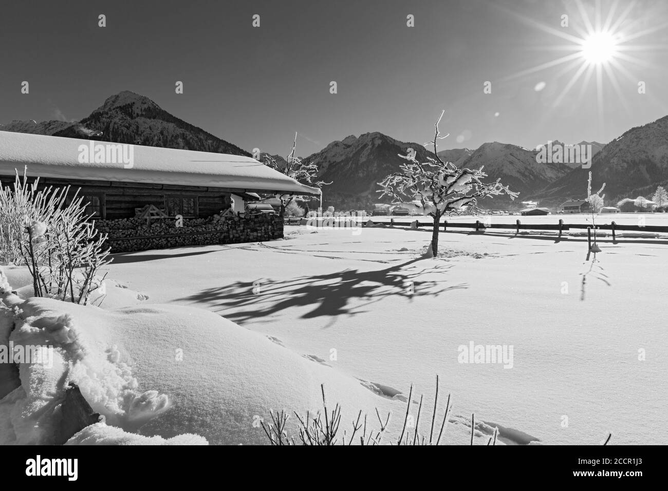 Blockhaus, Oberstdorf, Allgaeuer Alpen Foto Stock