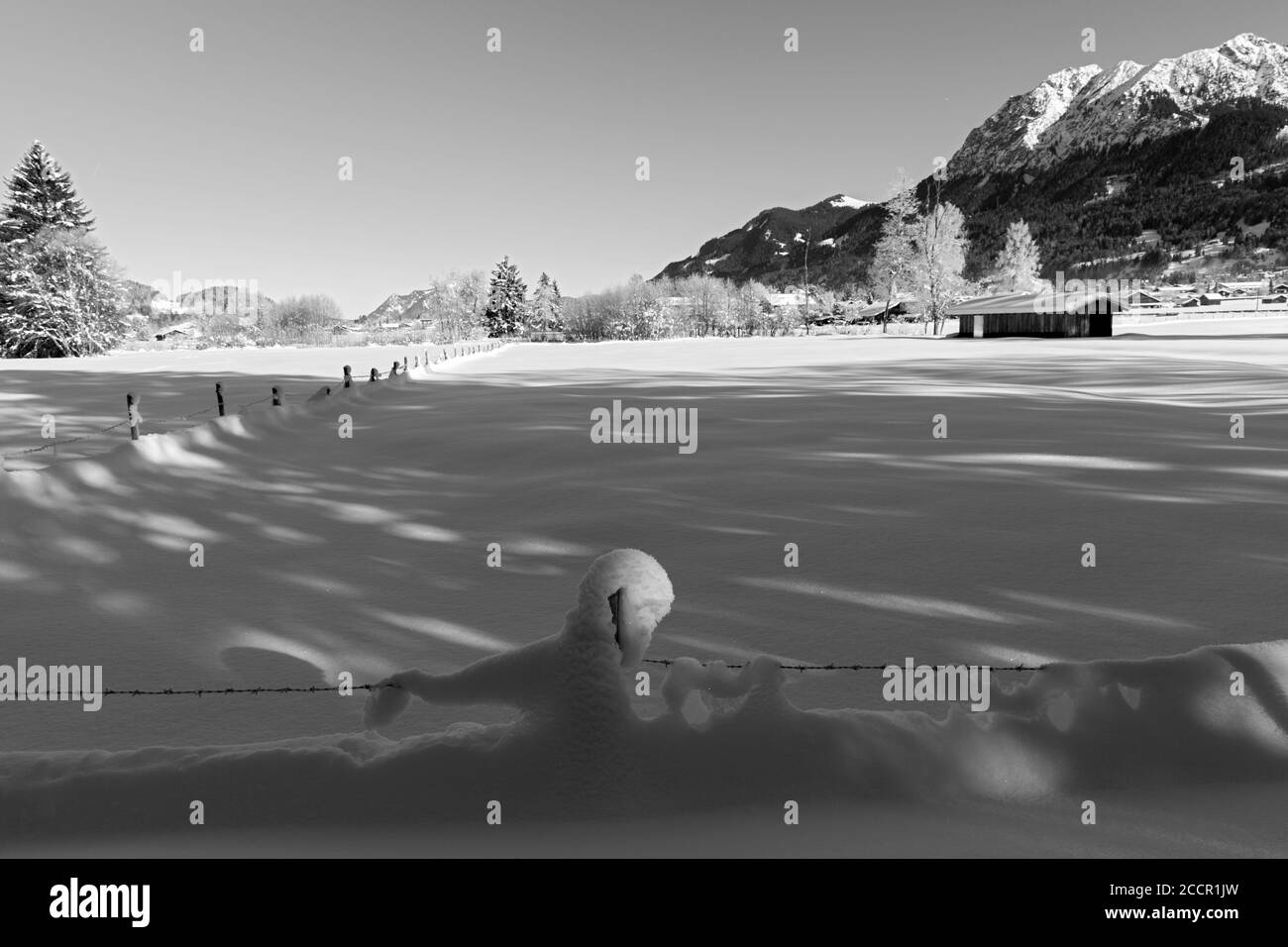 Winterlandschaft, Oberstdorf, Allgaeuer Alpen Foto Stock