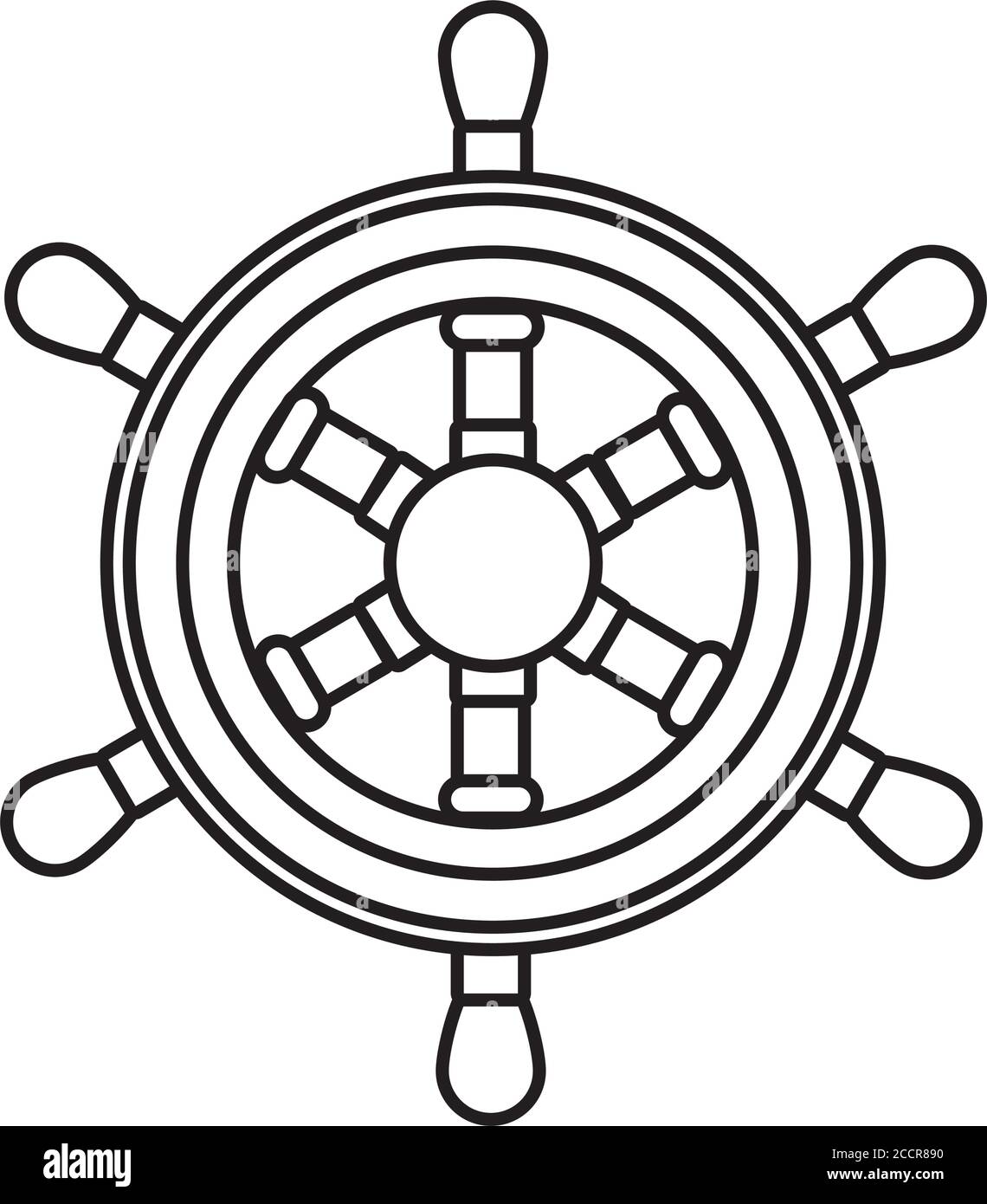 disegno di illustrazione vettoriale con icona stile linea timone  imbarcazione in legno Immagine e Vettoriale - Alamy