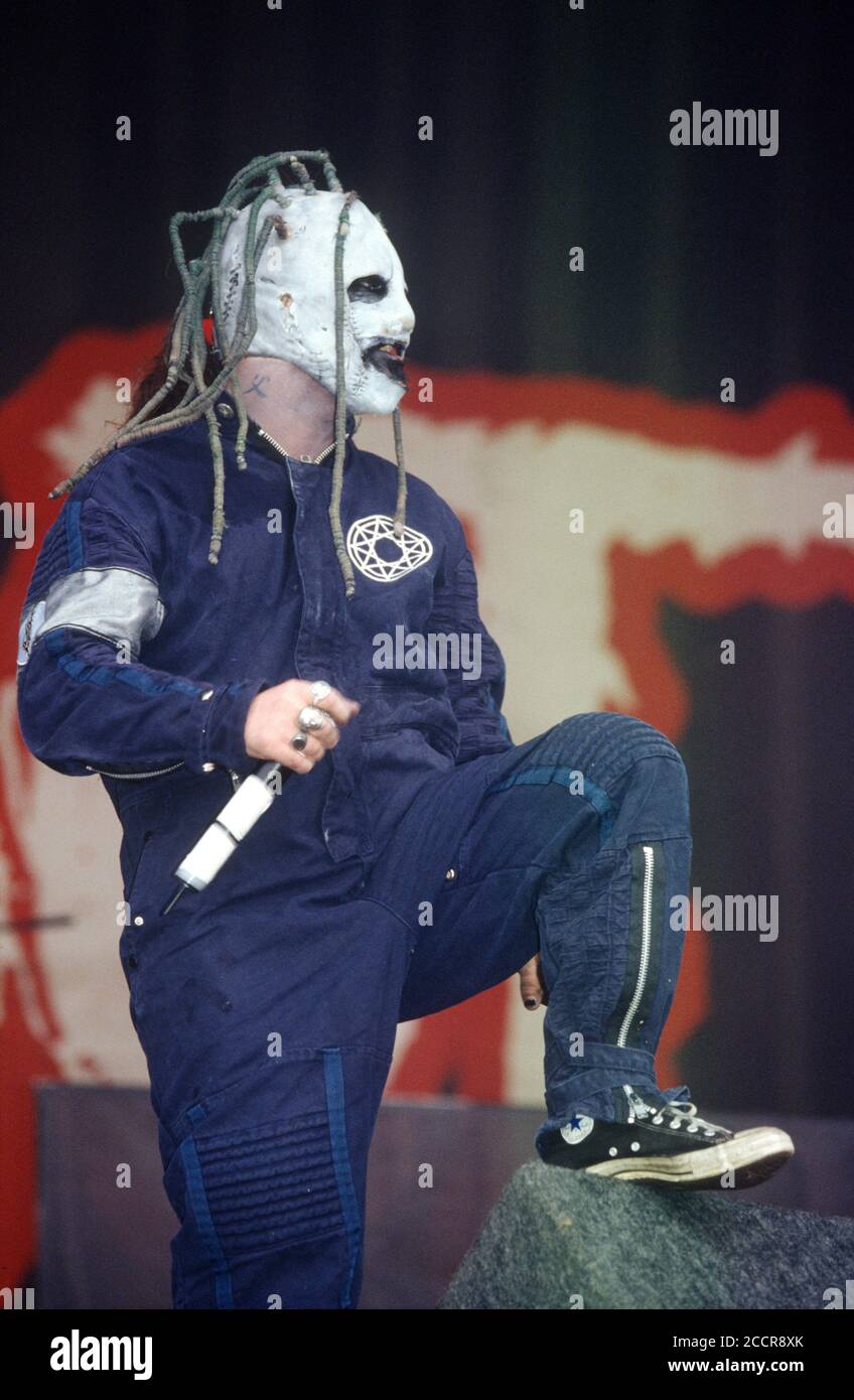 Slipknot al Reading Festival 2002, Reading, Berkshire, Inghilterra, Regno Unito Foto Stock