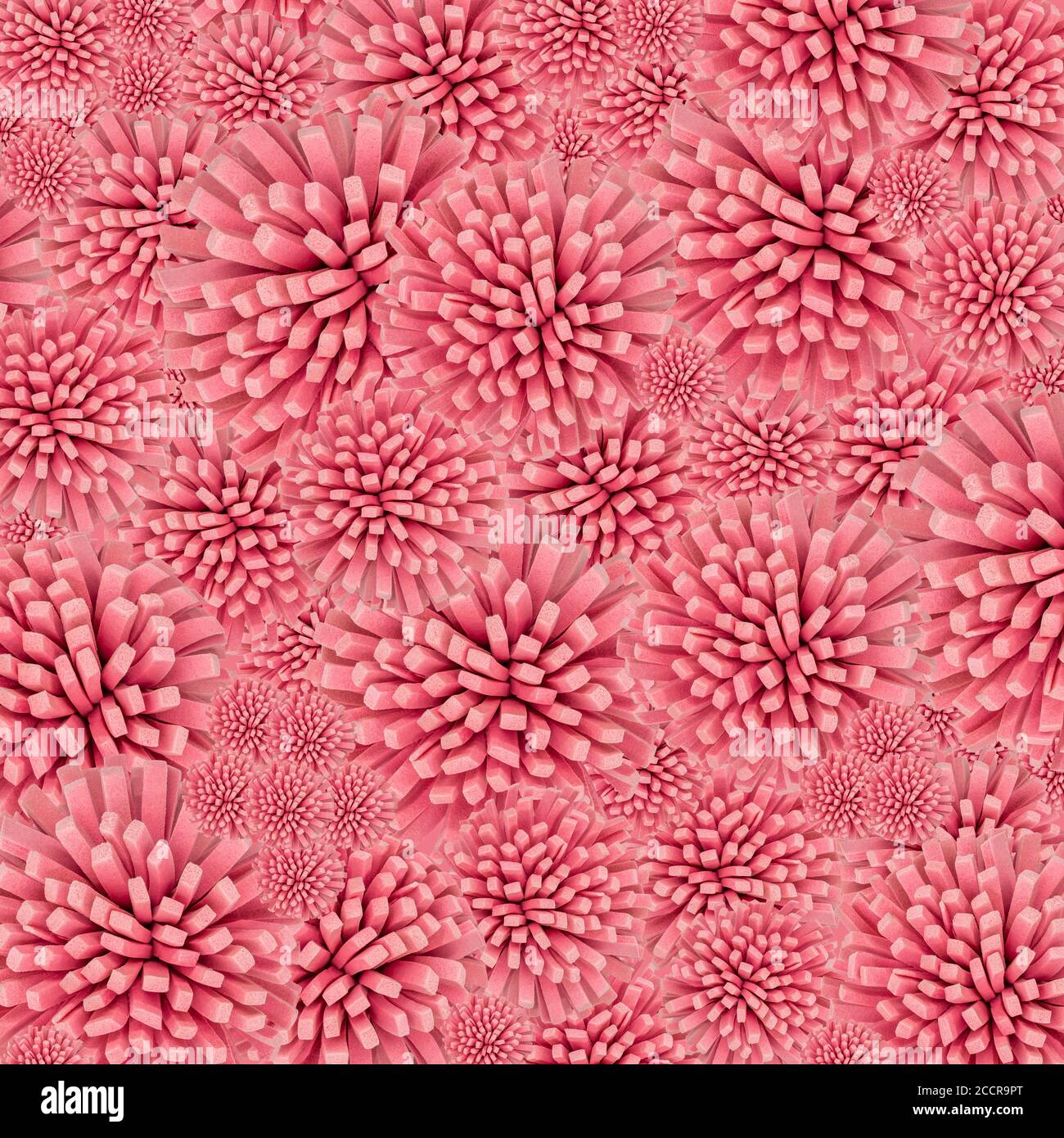 Rotondo rosa astratto con fondo morbido di sfere di schiuma di punte Foto Stock