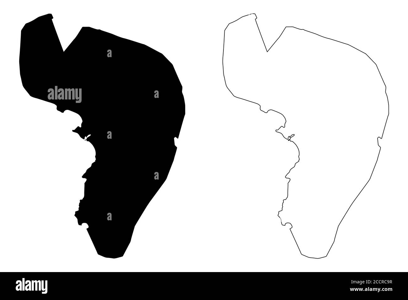 Città di Bujumbura (Repubblica del Burundi, provincia di Bujumbura Mairie) mappa illustrazione vettoriale, abbozzamento della città di Usubbura mappa Illustrazione Vettoriale