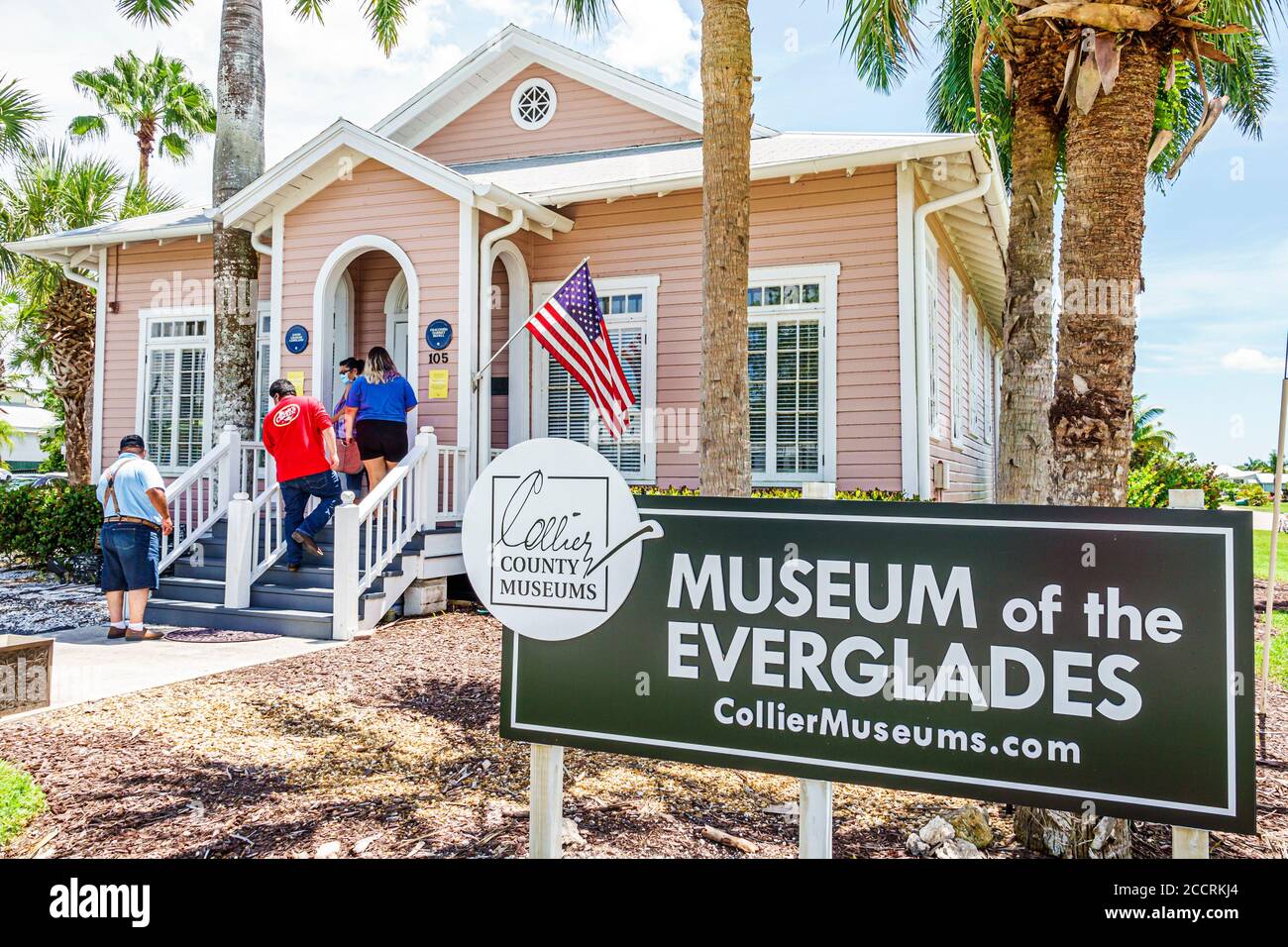 Everglades City Florida, Contea di Collier, Museo delle Everglades, lavanderia Old Everglades, sito storico, museo di storia e cultura, esterno edificio, uomo Foto Stock