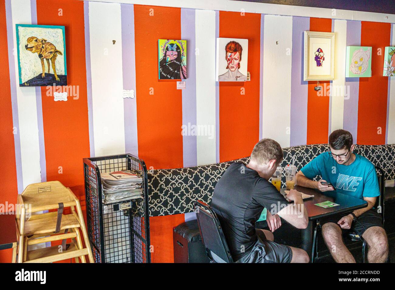 Orlando Florida,East Central Park,North Bumby Avenue,Pom Pom's Teahouse & Sandwicheria,ristorante ristoranti ristorazione ristoranti bar bistrot Foto Stock
