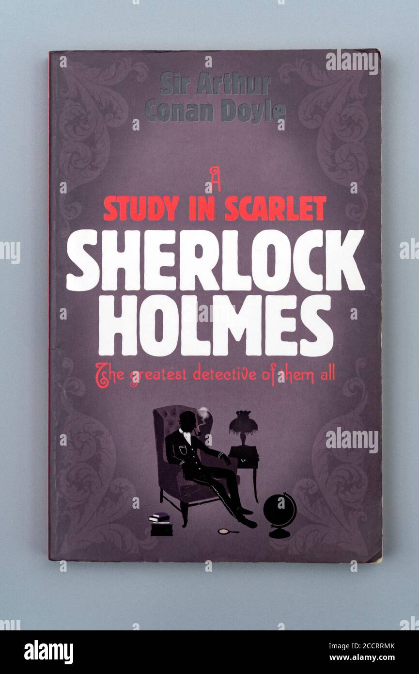 Sherlock Holmes UNO studio nel romanzo di Scarlet del libro cartaceo Foto Stock