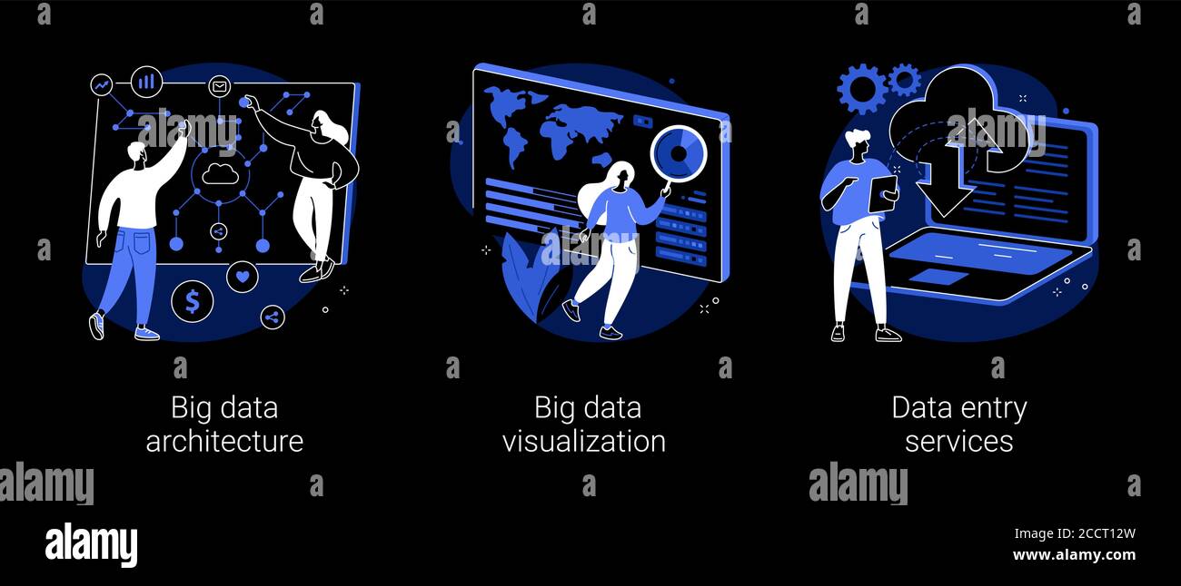 Illustrazioni vettoriali di concetto astratto dell'infrastruttura di memorizzazione delle informazioni. Illustrazione Vettoriale