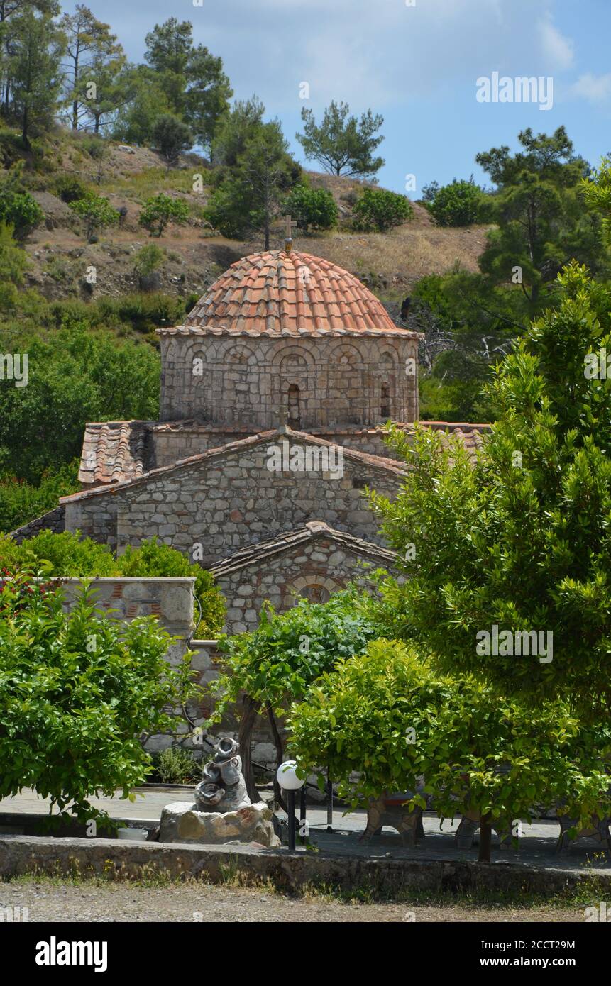 Monastero di Moni Thari sull'isola di Rodi, Grecia Foto Stock