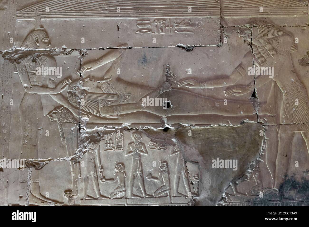 Sculture a muro ad Abydos, Egitto Foto Stock