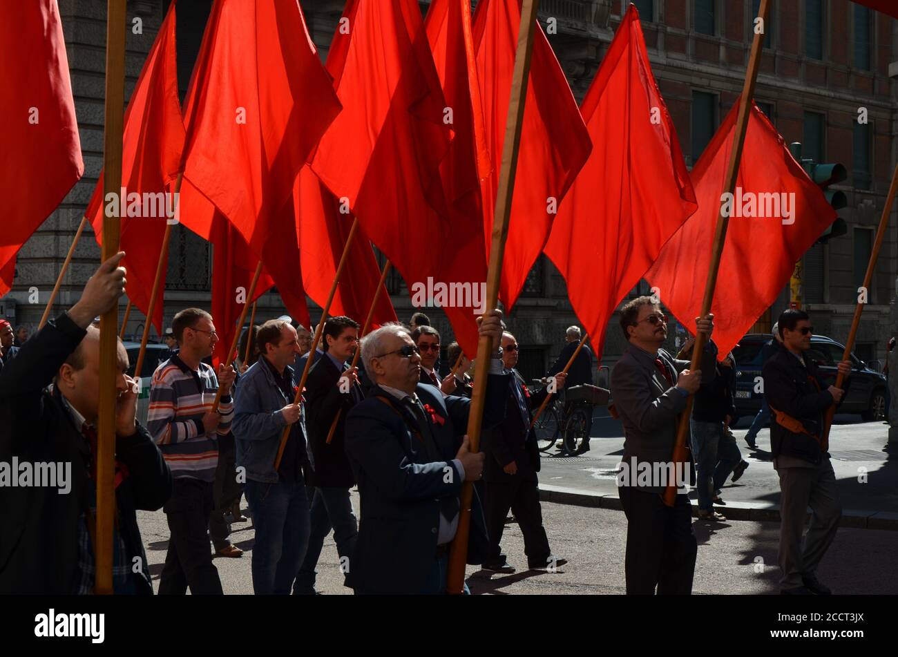 Primo Maggio dimostrazione a Milano Foto Stock