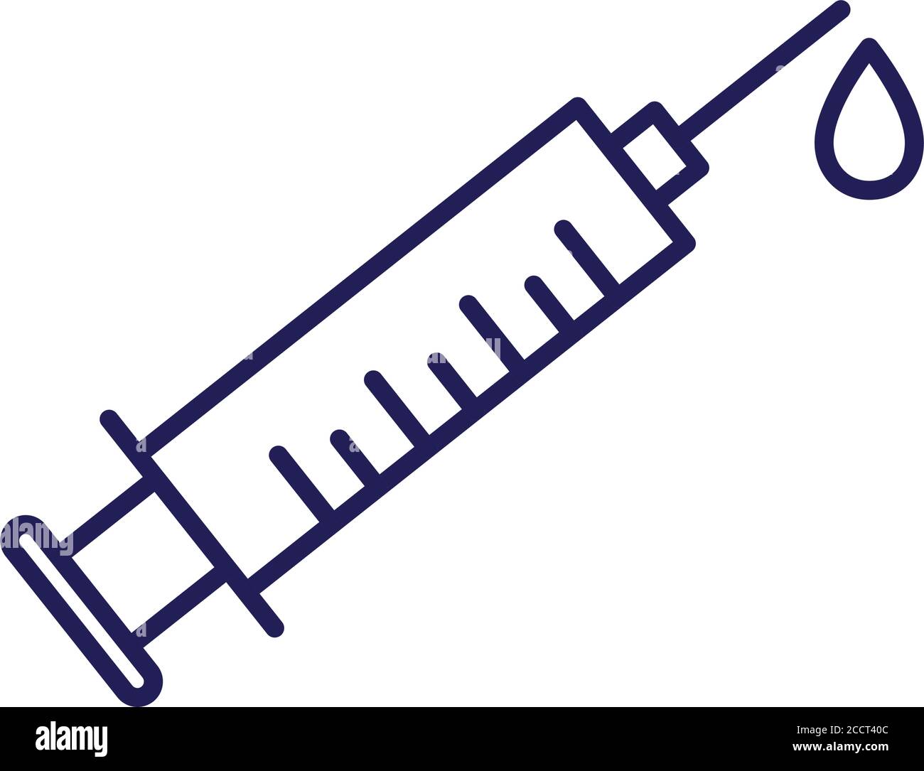 siringa di vaccino con disegno di illustrazione vettoriale a forma di icona  a linea di goccia Immagine e Vettoriale - Alamy