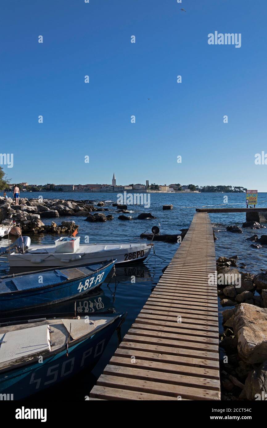 Landing stage, Porec, Istria, Croazia Foto Stock