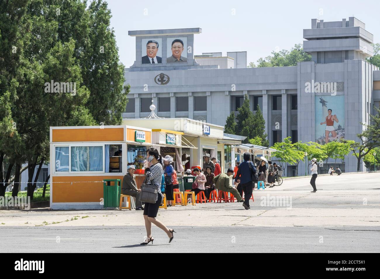 Chioschi alimentari nella Repubblica democratica popolare di Corea di Pyongyang (DPRK), Corea del Nord Foto Stock
