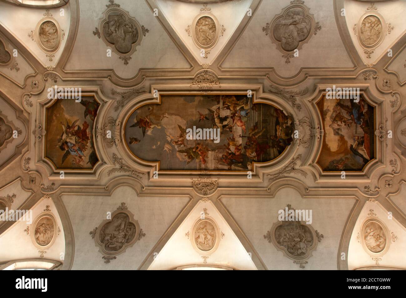 Soffitto della chiesa di Santa Maria del Rosario (Gesuati) di Giovanni Battista Tiepolo (Venezia, Italia) Foto Stock