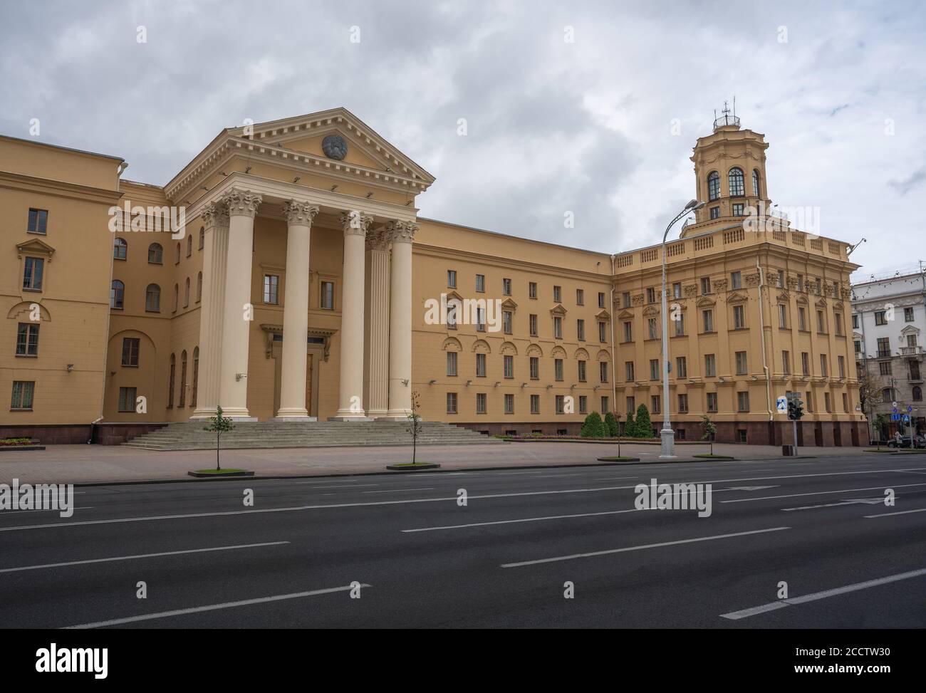 Comitato per la sicurezza di Stato della Repubblica di Bielorussia - sede centrale del KGB - Minsk, Bielorussia Foto Stock